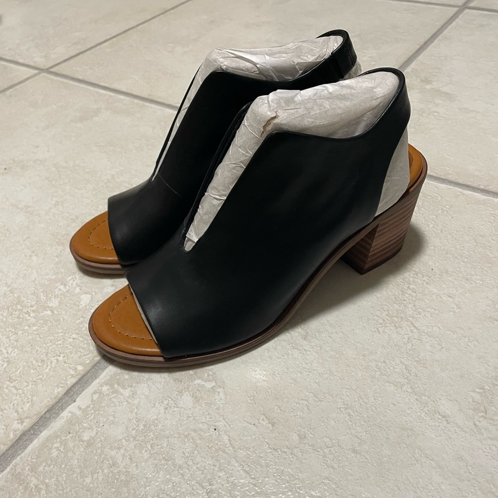 Lucky Brand Black Heeled Boots with Chunky Heel
